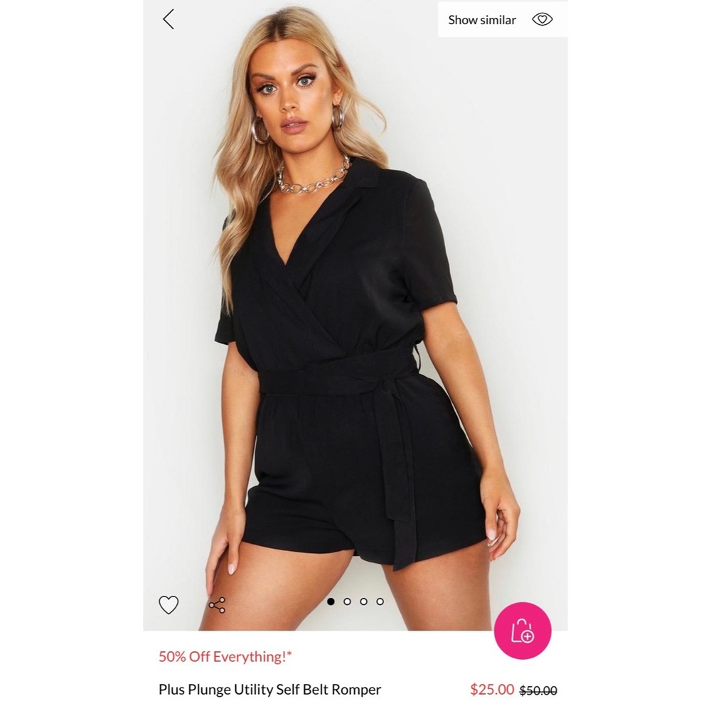 Black Romper with belt